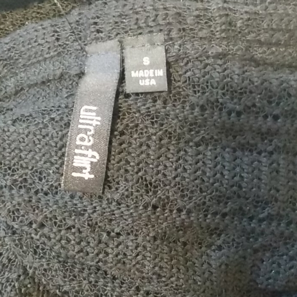 Black Open Knit Long Sleeve Maxi Dress by Ultra Flirt - Picture 12 of 13